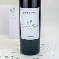 Svadobná etiketa s kvetmi cesnaku