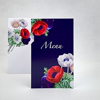 Svadobné menu s kvetmi sasaniek