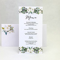 Svadobné menu s bielymi ružami