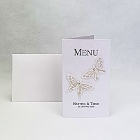 Svadobné menu s motýlikmi