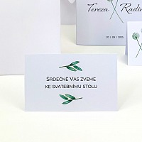 Svadobná pozvánka s lístočkami
