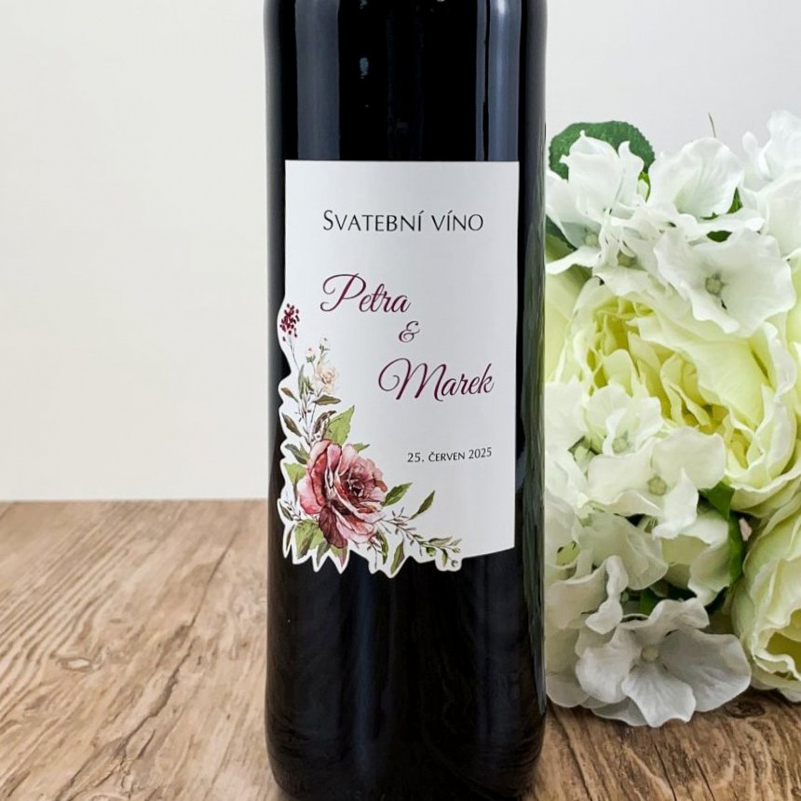 Svadobná etiketa na víno - ETV2141-1 : svadobné etikety