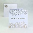 Svadobné oznámenie so zlatou razbou kvetín