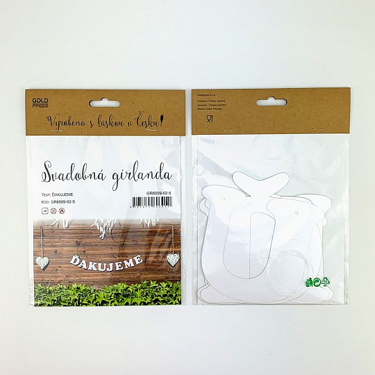 Svadobná girlanda - ĎAKUJEME - GR6009-02-S