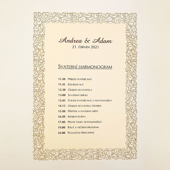 Svadobný harmonogram - H2088