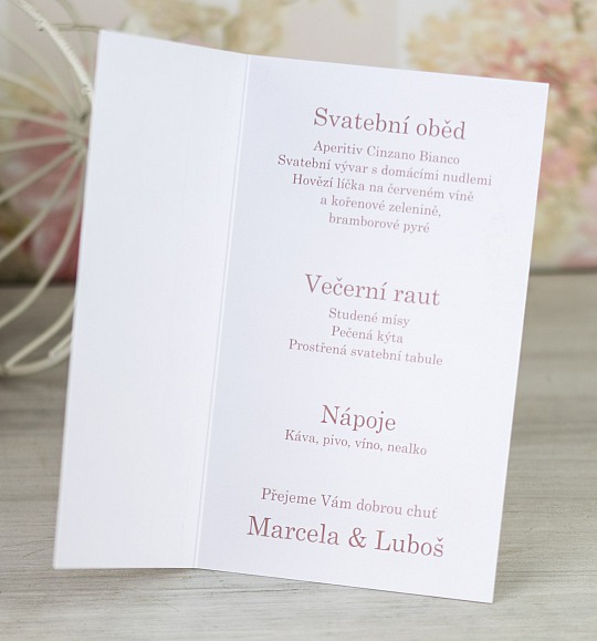 Svadobné menu - M2091