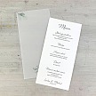 Svadobné menu s vetvičkou eukalyptu