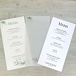 Svadobné menu s vetvičkou eukalyptu