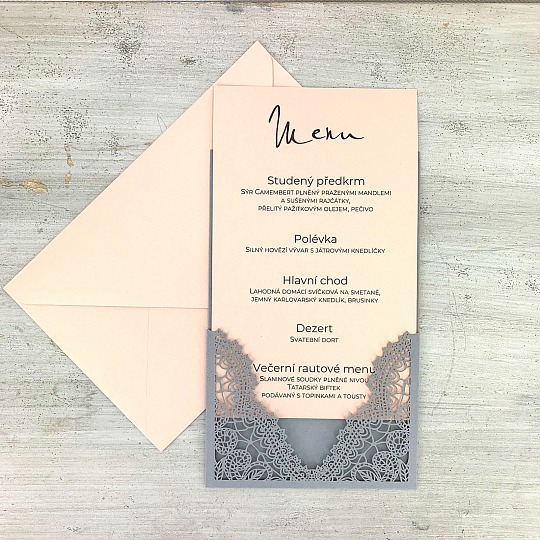 Svadobné menu s čipkou