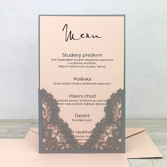 Svadobné menu s čipkou