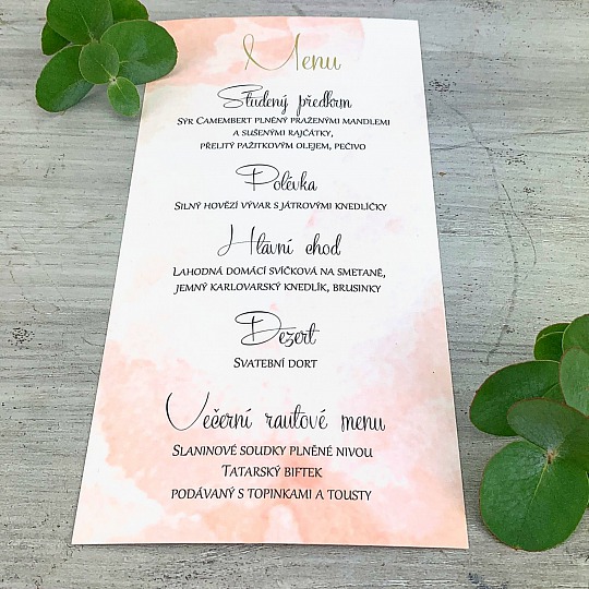 Svadobné menu akvarel