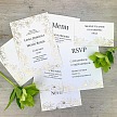 Svadobné menu so zlatými kvety