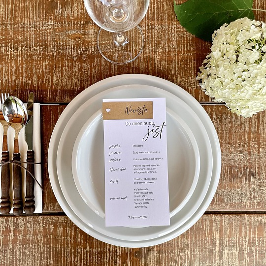 Svadobné menu s menovkou - M2187