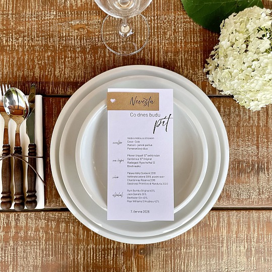 Svadobné menu s menovkou - M2187