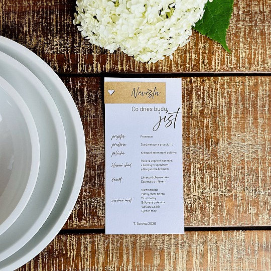 Svadobné menu s menovkou - M2187