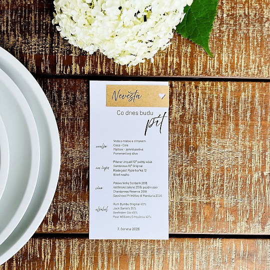 Svadobné menu s menovkou - M2187