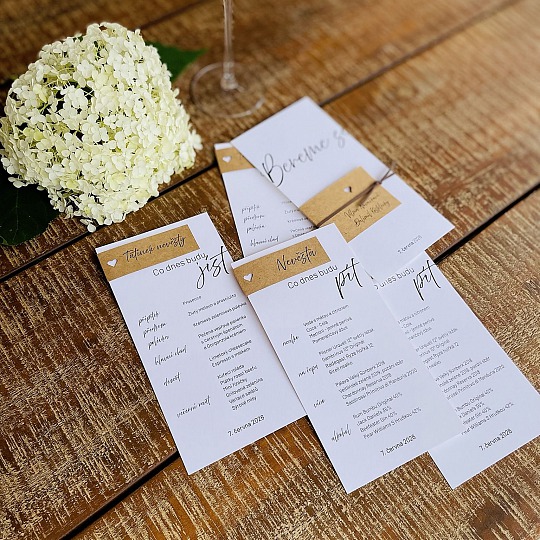 Svadobné menu s menovkou - M2187