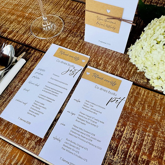 Svadobné menu s menovkou - M2187