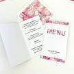 Svadobné menu s akvarelovou kvesbou kvetín