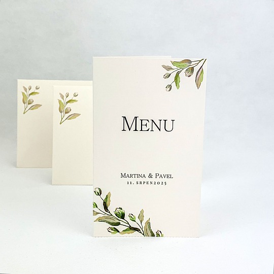 Svadobné menu so zelenou vetvičkou