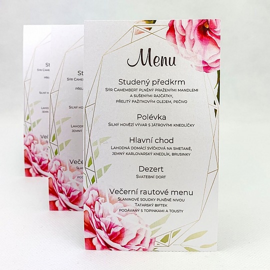 Svadobné menu s ružou
