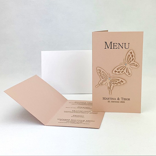 Svadobné menu s motýlikmi