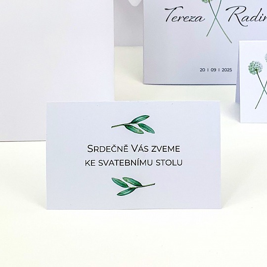 Svadobná pozvánka s lístočkami