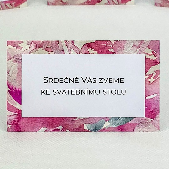Svadobná pozvánka s akvarelovou kresbou kvetín