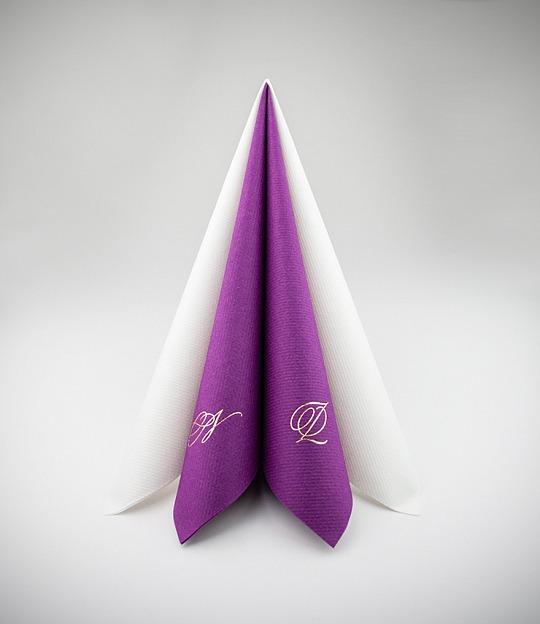 Svadobný obrúsok s monogramom - UB01